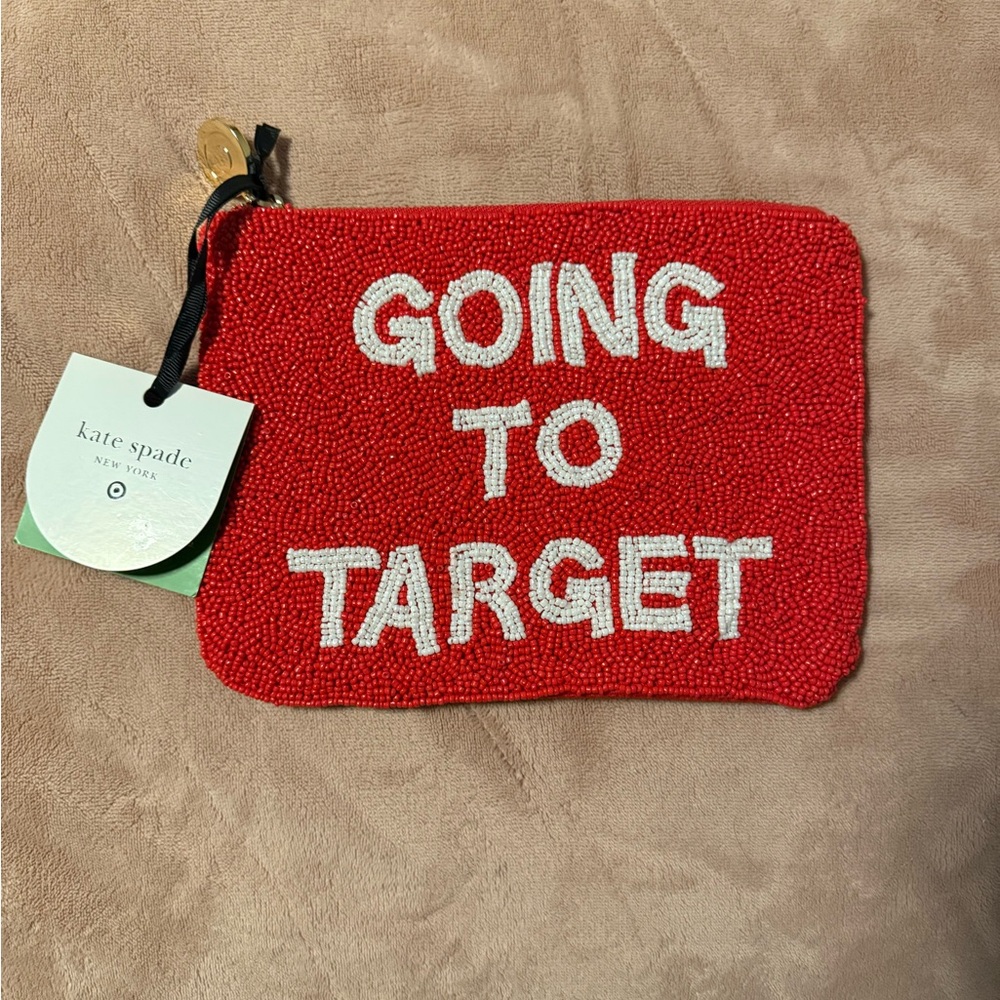 Kate Spade Red and White Accent Pouch
